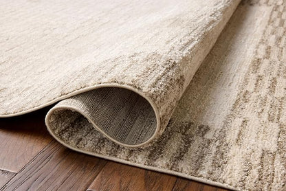 Loloi Chris Loves Julia Calvin Collection CLV-04 Ivory/Pebble 11'-6" x 15'-7" Area Rug Checkered Neutral Soft Living Room Bedroom Carpet