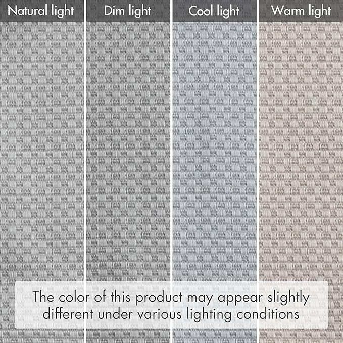 Madison Park Galen Cordless Roman Shade, 34"W x 64"H, Sheen Grey – Room Darkening, Thermal Insulated, Energy Efficient Window Blind with Subtle Sheen Basketweave Fabric for Privacy