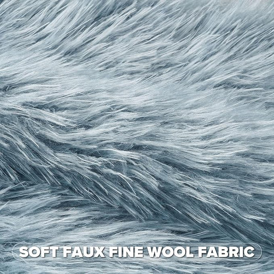 FUTEI Dusty Blue Decorative Throw Pillow Covers 18x18 Inch Set of 2,Soft Cozy Faux Fine Wool Textured Cushion Case,Modern Home Luxury Decor for Couch Bed Living Room