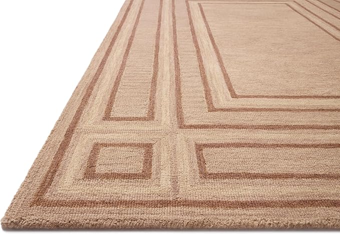 Loloi Chris Loves Julia Alfie Collection ALF-01 Blush/Rose 3'-6" x 5'-6" Accent Rug Wool Neutral Living Bedroom Dining Carpet