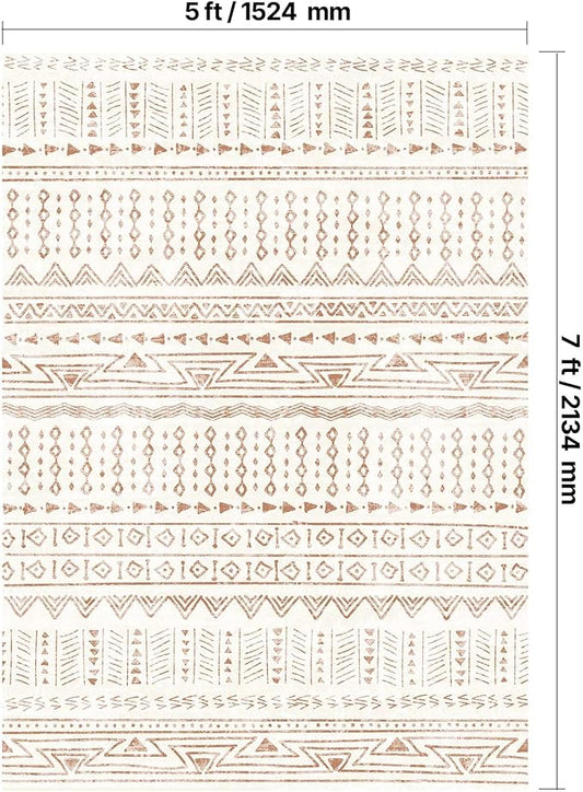 VEVOR 5 x 7 ft Area Rug Large Washable Rug Non-Slip and Tear-Resistant Soft Carpet Pet & Child Friendly Modern Area Rugs Indoor Mat for Bedroom Office Living Room Kids Room Entryway Beige