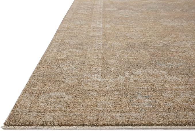 Loloi Chris Loves Julia Louisa Collection LOI-04 Taupe/Gold 7'-10" x 7'-10", .38" Pile Height, Round Area Rug