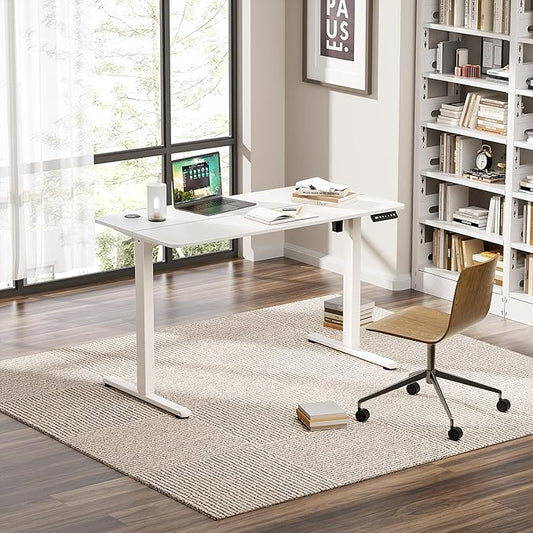 Electric Standing Desk 40 x 24 Inches, Height Adjustable Sit Stand Home Office Computer Desk with Memory Presets,White