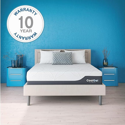 Cool Gel Chill 14 Inch Medium Firm Memory Foam Mattress Full Size, with 2 Bonus Cool Gel Memory Foam Bed Pillows, 14" with Pressure Relief, CertiPUR-US Certified, Cooling Full Mattress in a Box