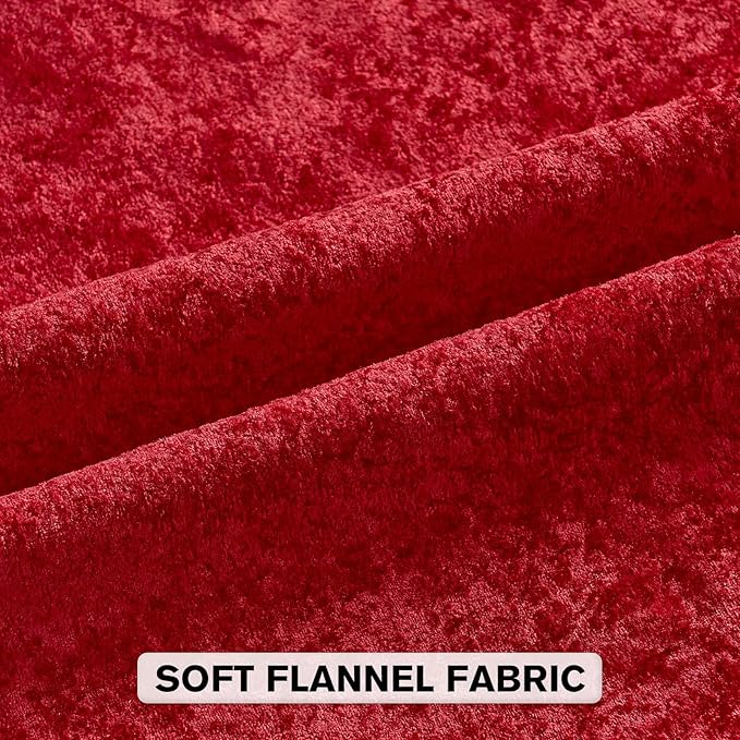 FUTEI Christmas Red Flannel Throw Pillow Covers 12x20 Inch Set of 2,Soft Dimensional TextuChristmas Red Lumbar Pillow Cases,Modern Home Decor for Couch Living Room