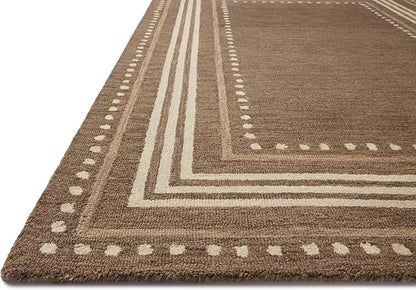 Loloi Chris Loves Julia Alfie Collection ALF-02 Bark/Natural 2'-6" x 7'-6" Runner Rug Wool Neutral Living Bedroom Dining Carpet