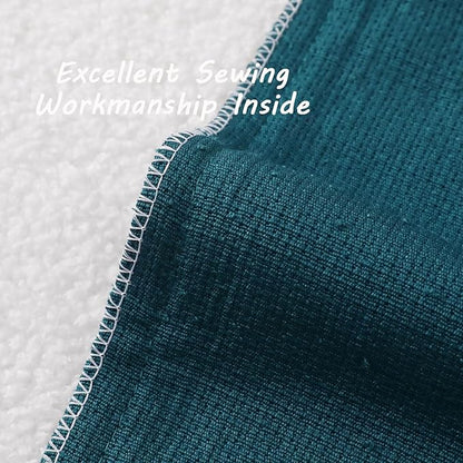 FUTEI Pack of 2 Teal Green Decorative Throw Pillow Covers 12x20 Inch Soft Cozy Solid Boucle Textured Lumbar Pillow Cases,Modern Home Decor for Couch Bed Living Room