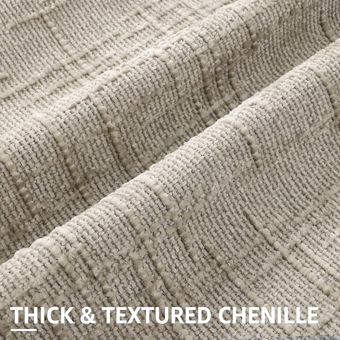 decorUhome Fall Light Brown Chenille Throw Pillow Covers 12x20 Set of 2 Thick Textured Slubby Couch Pillow Covers Farmhouse Accent Modern Neutral Decorative Pillow Cases for Bed Sofa Living Room