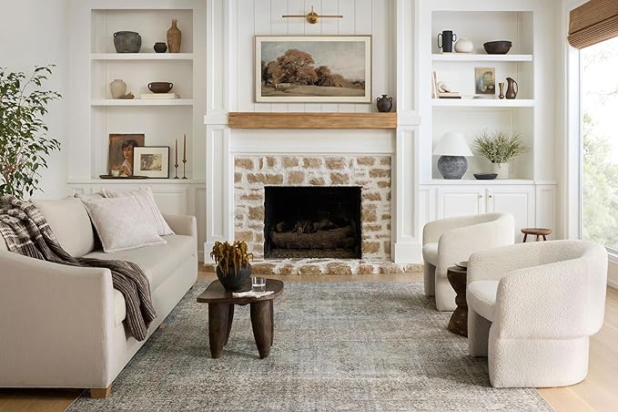 Loloi Chris Loves Julia Jules Collection JUL-08 Emerald/Antique Ivory 2'-3'' x 3'-9'', .13" Pile Height, Accent Rug
