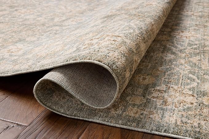Loloi Chris Loves Julia Palma Collection PLM-05 Blue/Natural 2'-3" x 3'-10" Accent Rug Vintage Style Boho Living Room Bedroom Carpet