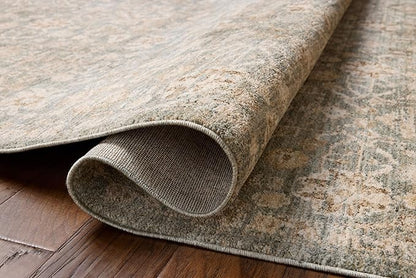 Loloi Chris Loves Julia Palma Collection PLM-05 Blue/Natural 2'-7" x 12'-0" Runner Rug Vintage Style Boho Living Room Bedroom Carpet
