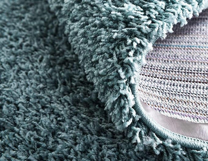 Unique Loom Solid Shag Collection Area Rug (2' 6" x 16' 5" Runner, Light Slate Blue)