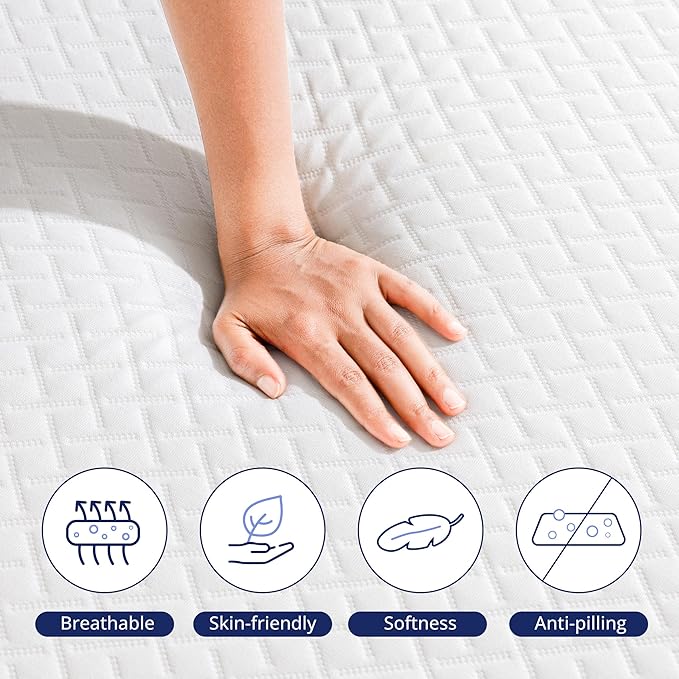 Twin XL Mattress 8 Inch Green Tea Memory Foam Mattress for Cool Sleep & Pressure Relief, Medium Feel Support, Fiberglass Free, Bed in a Box, Removable Washable Cover, CertiPUR-US Certified