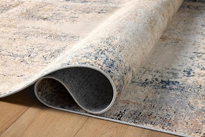 Loloi Teagan Collection TEA-08 Ivory/Mist 2'-8" x 7'-6" Runner Rug, Large, Soft Neutral Rug, High-Traffic for Living Room, Bedroom, Home Office, Dining Area