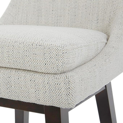 CHITA Counter Height Swivel Bar Stools Set of 3, FSC Certified Upholstered Fabric Barstool Chairs with Back, 26.8" H Seat Height, Fabric in Ivory