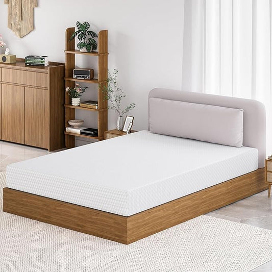 TFD Queen Memory Foam Mattress New Version Cool Gel Infused Medium Firm Zoned Pressure Relief for Cooling Sleep Fiberglass Free CertiPUR-US Certified Washable Removable Cover 8 Inch (White)