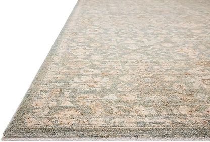 Loloi Chris Loves Julia Palma Collection PLM-05 Blue/Natural 2'-3" x 3'-10" Accent Rug Vintage Style Boho Living Room Bedroom Carpet