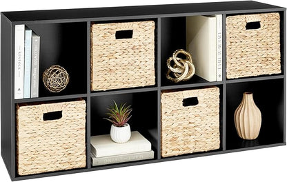 Best Choice Products 8-Cube Storage Organizer, 13.5in Shelf Opening, Bookcase, Display Shelf, Customizable w/ 2 Removable Back Panels – Black