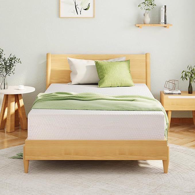 EGOHOME Full Size Memory Foam Mattress, 12 Inch Bed Mattress in a Box with Cooling Green Tea Gel, Relieve Pressure with Medium Support, CertiPUR-US Certified, 75''L x 54''W, White