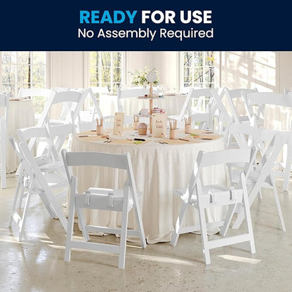 Flash Furniture HERCULES Kids Folding Chairs with Padded Seats | Set of 2 White Resin Folding Chair with Vinyl Padded Seat for Kids