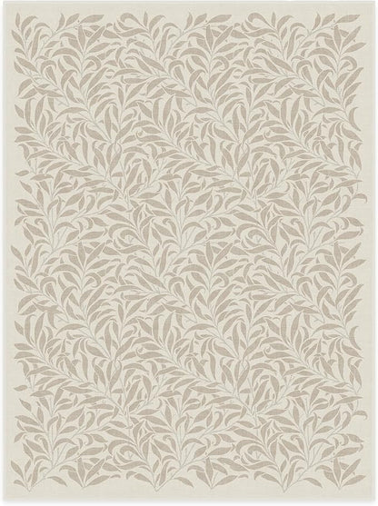 RUGGABLE x Morris & Co Washable Area Rug– Pure Willow Boughs Natural 9x12, Stain-Resistant, Non-Slip–Large Machine Washable Rugs for Living Room, Bedroom, Hallway, Entryway & Office–with Standard Pad