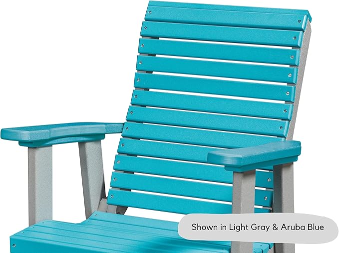 DutchCrafters Modern Horizontal Slat High Back Poly Outdoor Patio Chair (Black & Light Gray)