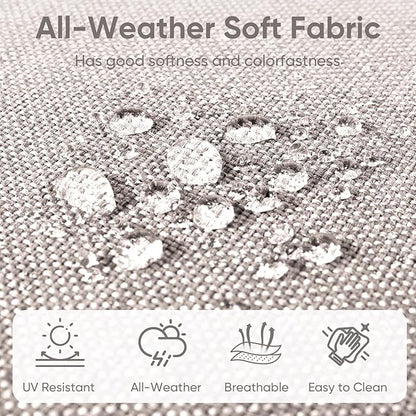 9-Piece Outdoor Patio Cushion Set - Fade & Water Resistant with Removable Olefin Cover, 22x24x4 Inch Memory Foam Cushions for Wicker Sectional Sofa – Beige/Buckle