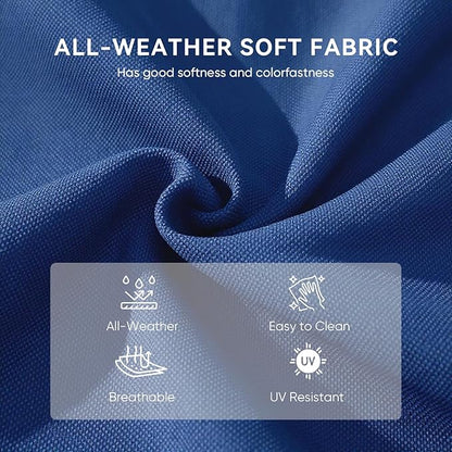 8-Piece Outdoor Patio Cushion Set - Fade & Water Resistant with Removable Olefin Cover, 22x24x4 Inch Memory Foam Cushions for Wicker Sectional Sofa – Blue/Regular