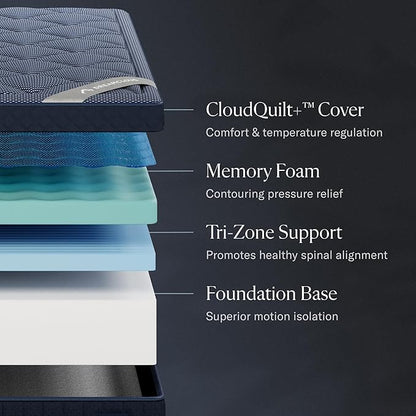 DreamCloud Luxe 14" Twin Mattress - Memory Foam (New Version) - 365 Night Trial - Fiberglass Free - Forever Warranty - Mattress in a Box - CertiPUR-US® Certified