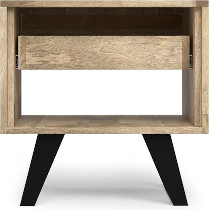 SIMPLIHOME Lowry Modern Industrial 22 inch Wide Metal End Side Table in Natural for The Living Room and Bedroom