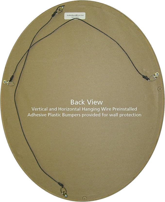 OVALCREST Oval Beveled Wall Mirror for Home Decor - Toronto Style - Rubbed Bronze - 26" x 22"