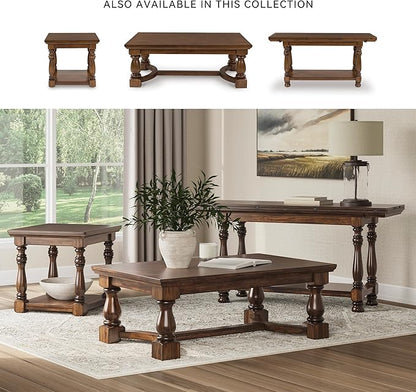 Signature Design by Ashley Sturlayne Classic End Table with Open Shelf, Light Brown