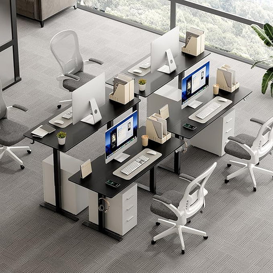 63 x 28 Inch Electric Standing Desk Adjustable Height, Sit Stand Desk, Stand up Desk for Home Office, Computer Workstation (Spliced Desktop,Black)