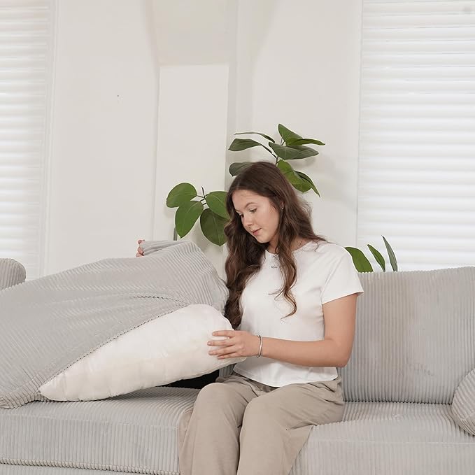 EASE MOOSE Oversized Modular Sectional Sofa, Extra Large U Shape Sectional Cloud Couch,Comfty Deep Modular Sofa with Ottoman for Living Room，Light Gray