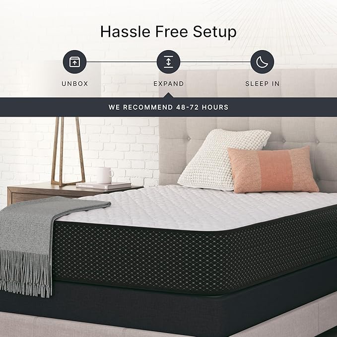 Signature Design by Ashley Limited Edition Firm 12 Inch Hybrid Mattress with Gel Memory Foam and Edge Support for Cool Sleep and Pressure Relief, California King, Fiberglass Free, Mattress In A Box
