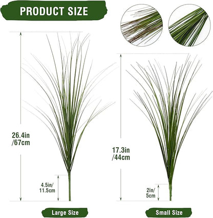 48PCS Fake Plants Artificial Wheat Grass Greenery Plastic Plants Fake Grass Artificial Plants for Outdoor Decor Artificial Grass Plant with Greenery Stems for Indoor Home Decoration 26.4"