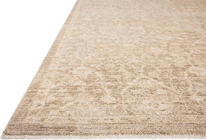 Loloi Chris Loves Julia Palma Collection PLM-01 Bark/Natural 2'-7" x 7'-6" Runner Rug Vintage Style Boho Living Room Bedroom Carpet