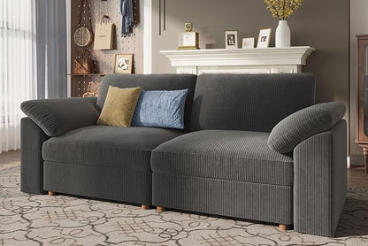 EASE MOOSE Comfty 2 Seat Couch,FSC Certified Modern Deep Seat Sectional Modular for Living Room
