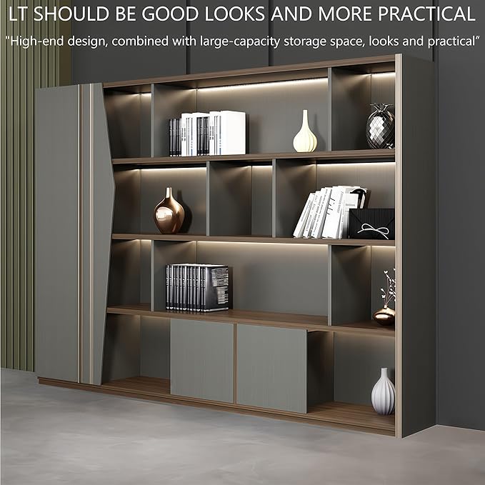 Modern Executive Desk, 110.2 inch L Shaped Desk with Storage, L Shape Corner Desk Drawers and Lockable Storage No Installation Required, Without Desk or Computer Chair (Filing Cabinet)