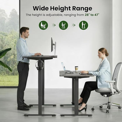 Casaphoria 55 x 24 inches Electric Standing Desk, Sit to Stand Desk with Memory Height Adjustment, Home Office Computer Desk for Writing and Games, Grey