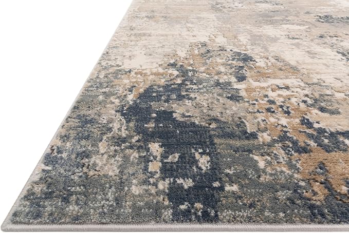 Loloi Teagan Collection TEA-06 Sand/Mist 5'-3" x 7'-6" Area Rug, Large, Soft Neutral Rug, High-Traffic for Living Room, Bedroom, Home Office, Dining Area
