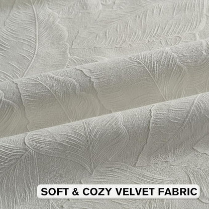 FUTEI Cream Velvet Throw Pillow Covers 16x16 Inch Set of 2,Soft Embossed Leaf-Relief Textured Cushion Cases,Natural Home Decor for Couch Living Room