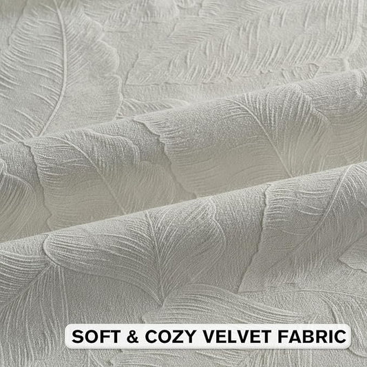 FUTEI Cream Velvet Throw Pillow Covers 18x18 Inch Set of 2,Soft Embossed Leaf-Relief Textured Cushion Cases,Natural Home Decor for Couch Living Room