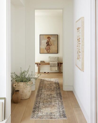 Loloi Amber Lewis Morgan Collection MOG-01 Sunset/Ink 3'-6" x 5'-6" 38" Thick Accent Rug feat. CloudPile, Neutral, Room Décor, Vintage Inspired, Livingroom, Bedroom, Dining Area