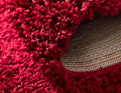 Unique Loom Solid Shag Collection Area Rug (10' x 13' 1" Rectangle Cherry Red)