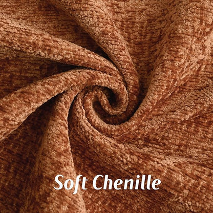 FUTEI Rust Chenille Throw Pillow Covers 16x16 Inch Set of 2,Soft Cozy Bound Edge Design Cushion Case,Home Decor for Couch Bed Living Room