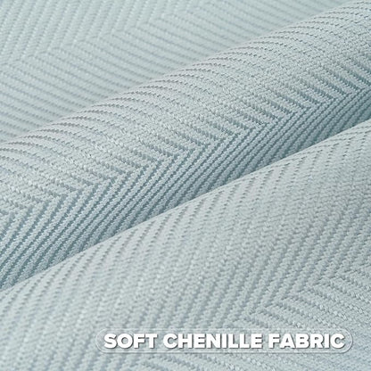 FUTEI Light Blue Chenille Throw Pillow Covers 12x20 Inch Set of 2,Soft Wide Chevron Textured Lumbar Pillow Cases,Farmhouse Home Decor for Couch Bed Living Room