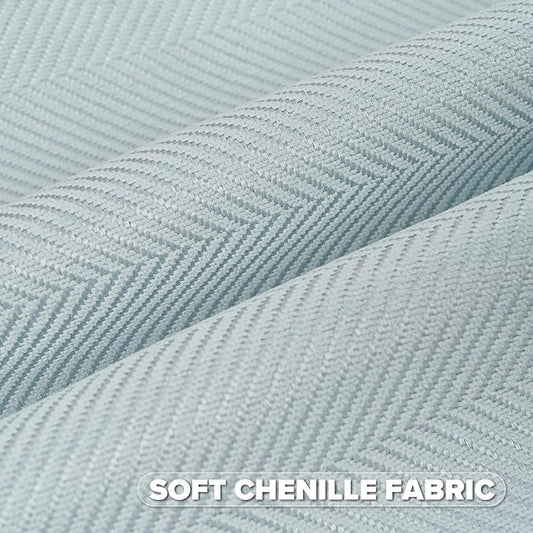 FUTEI Light Blue Chenille Throw Pillow Covers 26x26 Inch Set of 2,Soft Wide Chevron Textured Euro Pillow Shams,Farmhouse Home Decor for Couch Bed Living Room