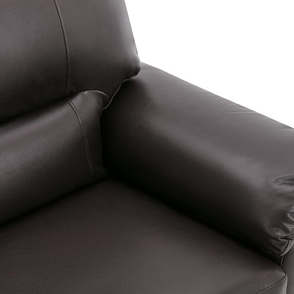 Morden Fort Faux Leather Chairs Set of 2, Modern Luxury Leather Sofa Chair Easy Clean Skin-Friendly Leather Accent Armchairs for Living Room Apartment Office Lounge Comfy Reading Chairs, Chocolate