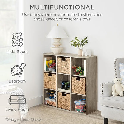 Best Choice Products 9-Cube Storage Organizer, 13.5in Shelf Opening, Bookcase, Display Shelf, Customizable w/ 3 Removable Back Panels – Dark Gray